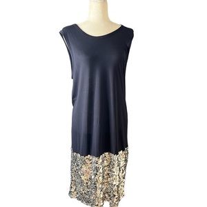 Vera Wang Navy and Silver Dress